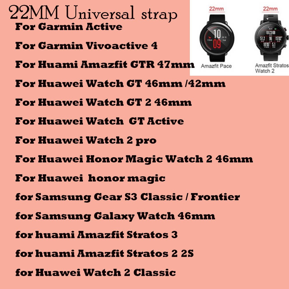 Dây Đeo Silicon 22mm Cho Đồng Hồ HUAWEI WATCH GT 2 46mm / Huawei Honor Magic 2 46mm /for huami Amazfit Stratos 3