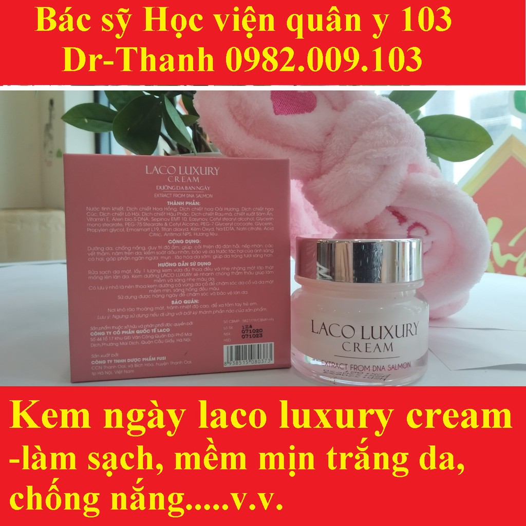 Combo Kem dưỡng Laco Luxury,ban ngày Cream và đêm Ampoule,giúp da căng bóng,trẻ hoá da,Ngăn ngừa nám,tàn nhang,mụn | BigBuy360 - bigbuy360.vn