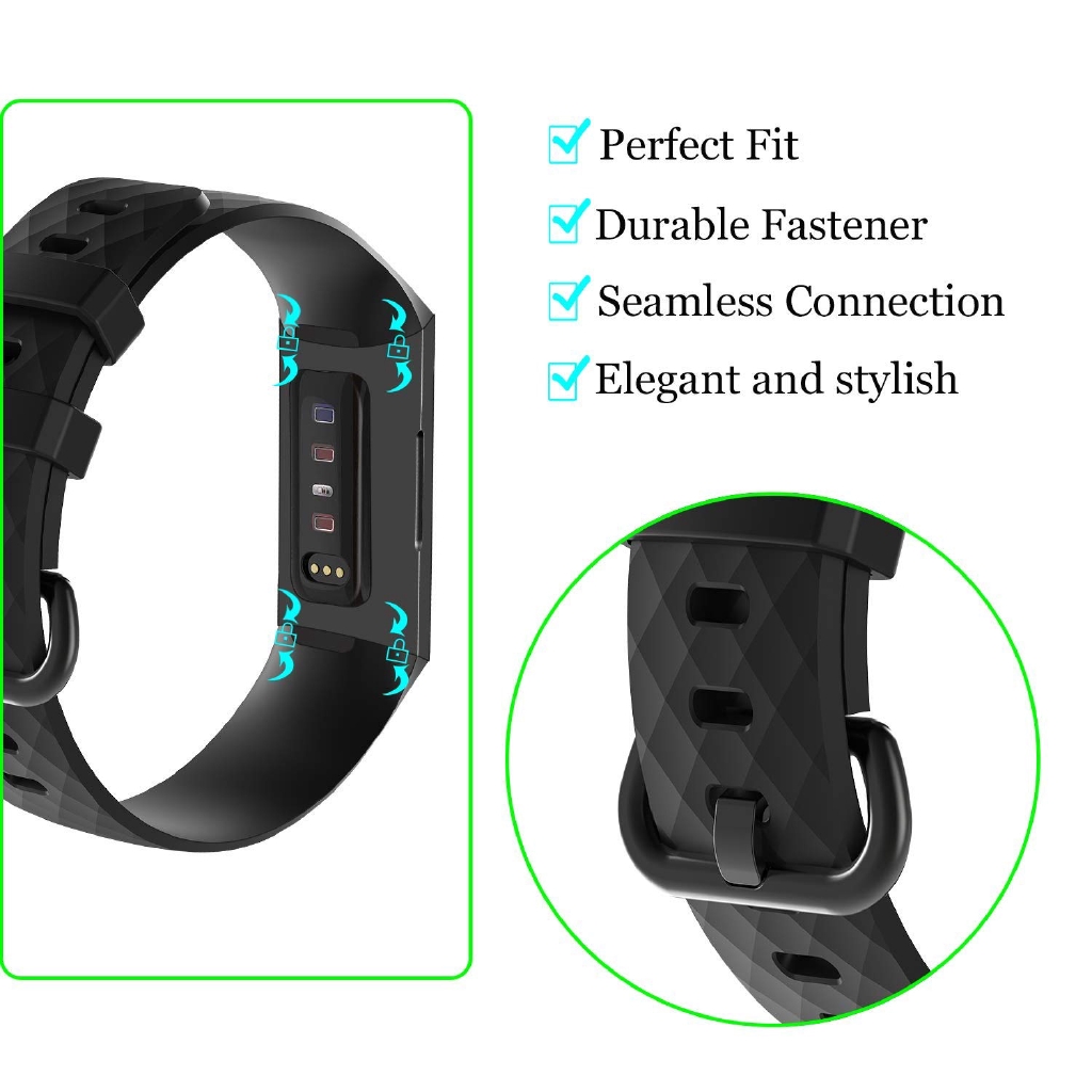 Dây đeo thay thế bằng silicon cho Fitbit Charge 3 4