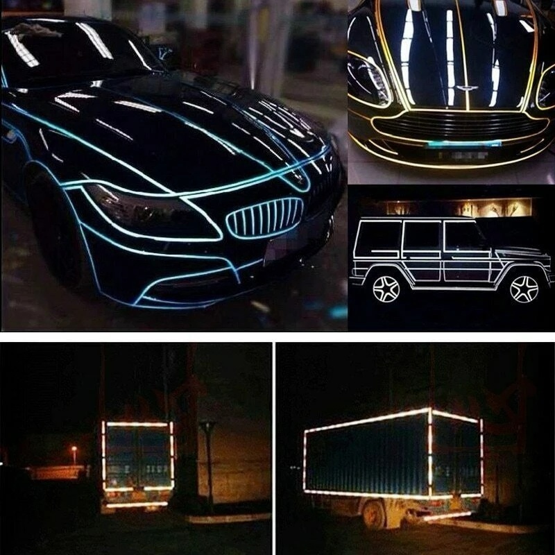 Cuộn Băng Keo Phản Quang 3D Hai Mặt 5 * 100cm Cảnh Báo An Toàn Thông Dụng Cho Xe Hơi / Xe Máy