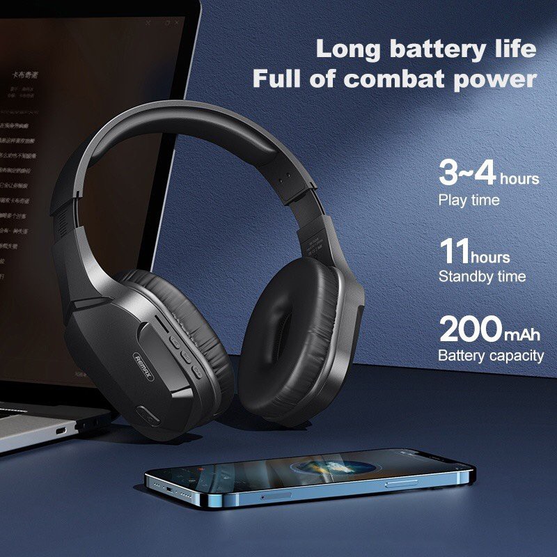 Tai nghe Bluetooth chụp tai Gaming có míc chính hãng Remax RB-750HB V5.0 hỗ trợ thẻ nhớ không dây Giá rẻ