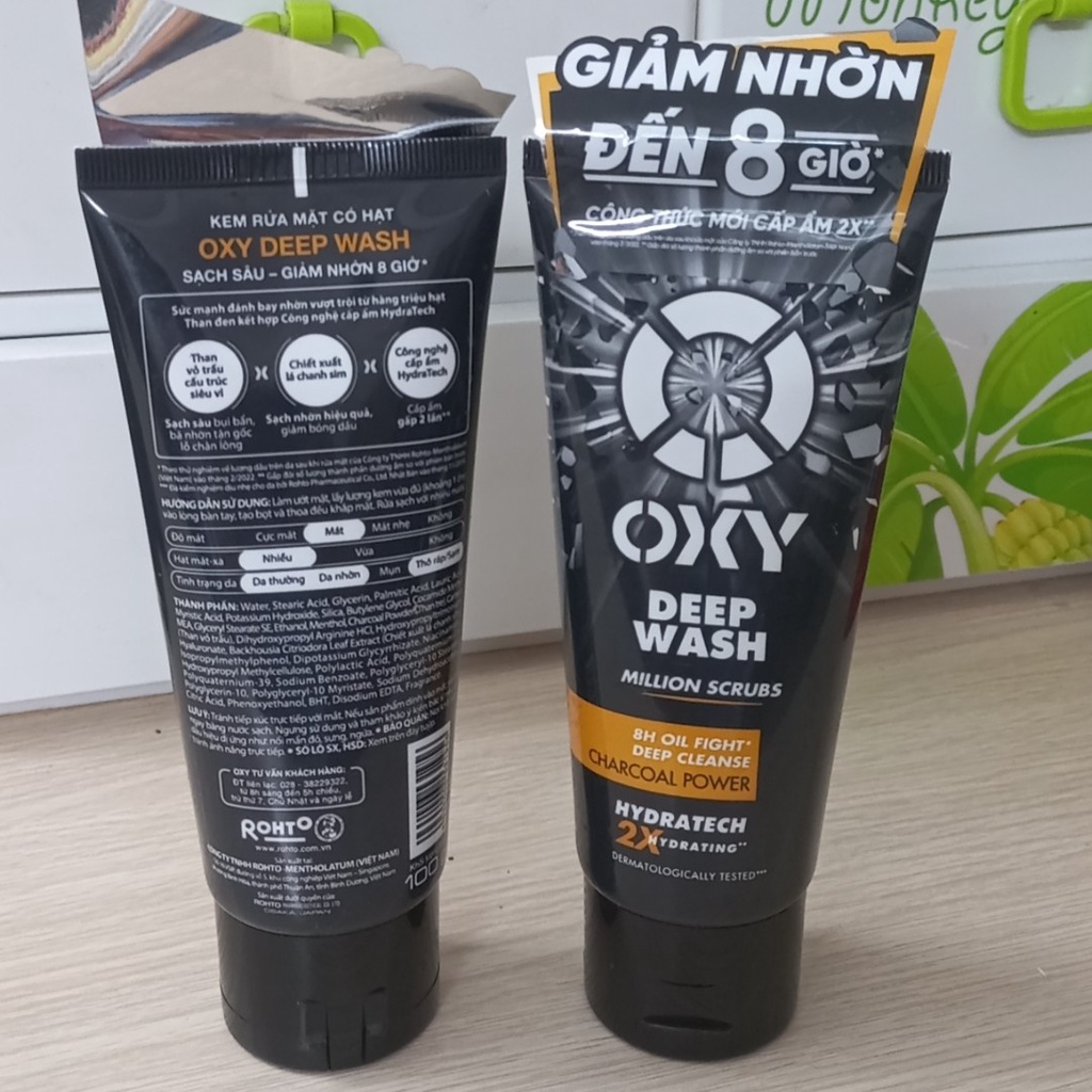 Sữa rửa mặt có hạt Oxy sáng da 100g - Mẫu mới 2022