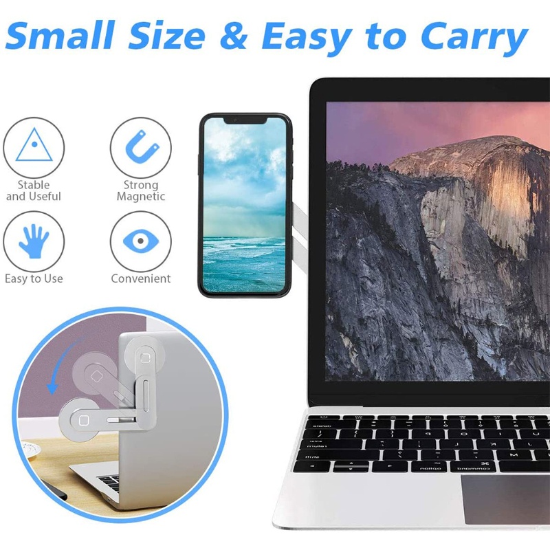 Giá Đỡ Điện Thoại / Laptop Bằng Nhôm Magsaf Màu Bạc / Xanh Dương Có Giác Hút