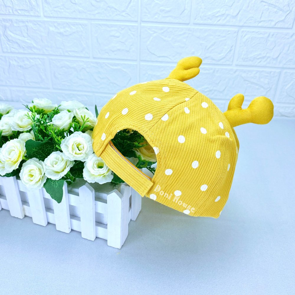 [Bé 2-4 tuổi] Nón Kết Mũ Lưỡi Trai Cho Bé Gái Từ 2 3 4 Tuổi Màu Vàng Hồng Xanh Dương Nâu Vòng Đầu 50cm NK277 - Doni Hous