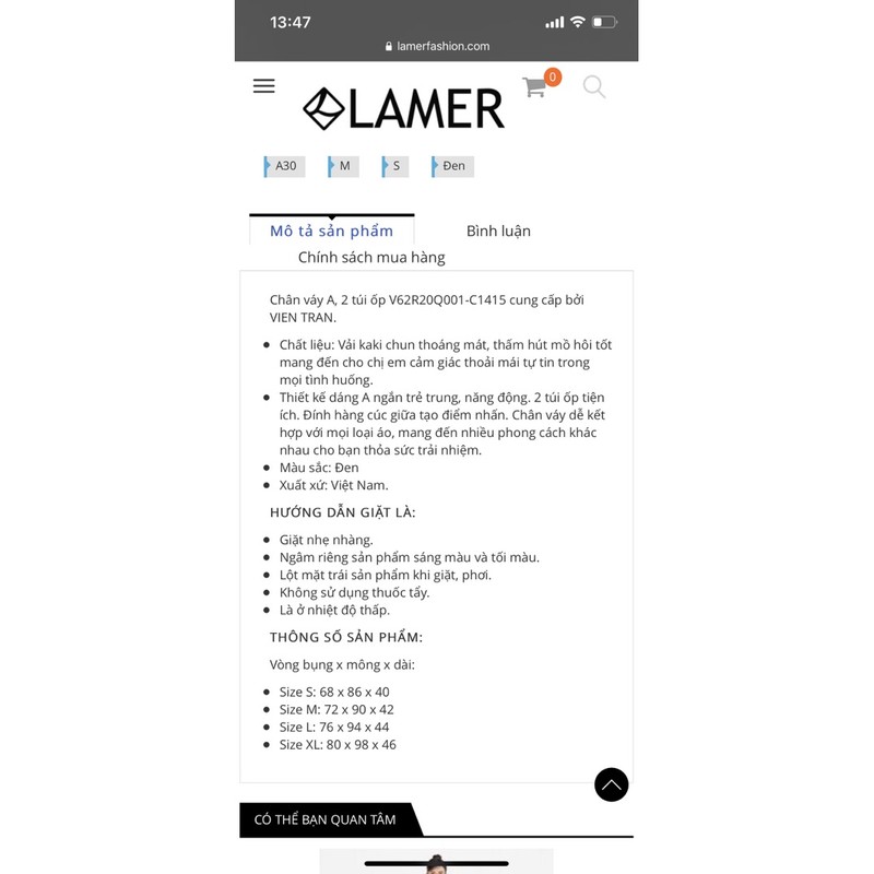 Pass Chân váy Lamer 350k | BigBuy360 - bigbuy360.vn
