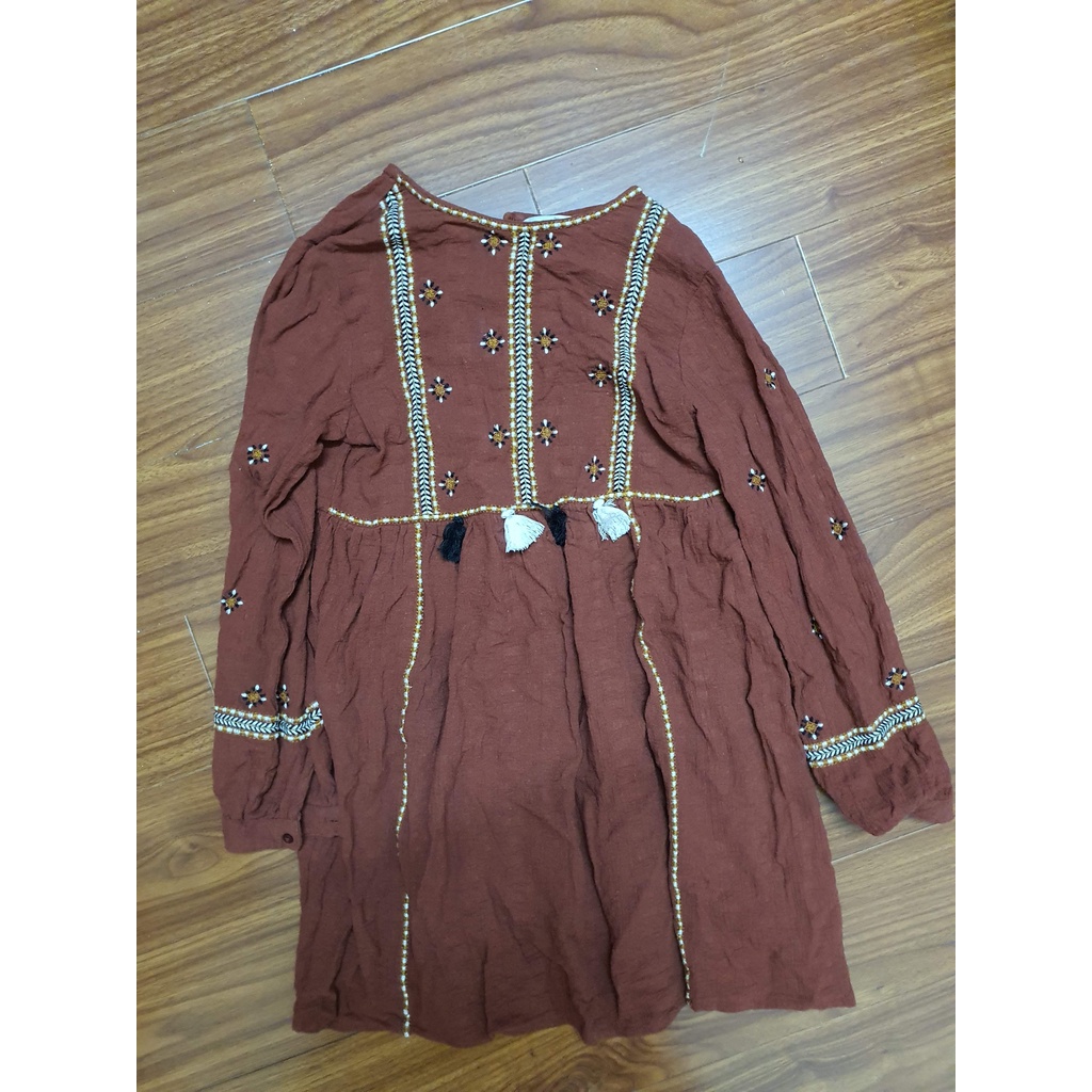 Váy baby doll màu cam đất