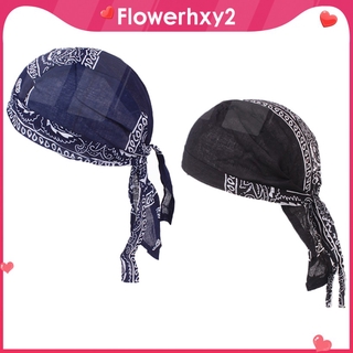 Set 2 khăn quấn đầu Durag màu xanh dương / đen