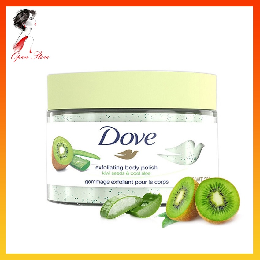 Tẩy Tế Bào Chết Dove, Từ Lựu Kiwi 50gr, Dưỡng Da, Tẩy Tế bào Chết Toàn Thân, Tẩy Tế Bào Chết Body, OPEN STORE