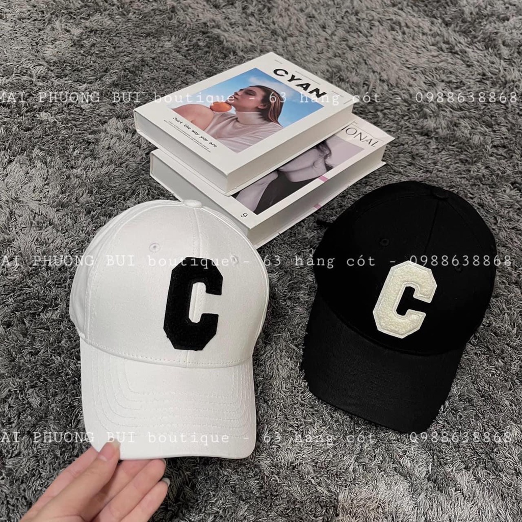 Mũ Thêu Chữ C TKCT Nón Lưỡi Trai C Unisex