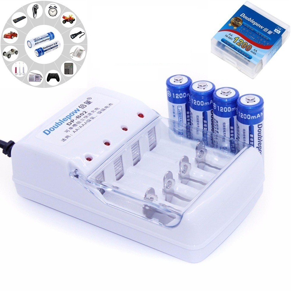 (TÙY CHỌN)Combo Bộ Sạc Pin Doublepow DP-B02 Tặng Kèm pin sạc AA 1200mAh lắp mic karaoke,máy đo huyết áp...