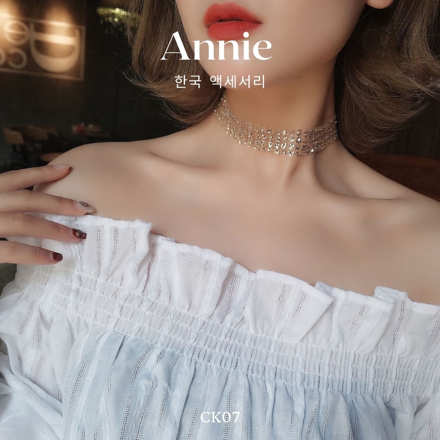 Vòng cổ choker đính kim tuyến phong cách đơn giãn thanh lịch ANNIE - CK07-2