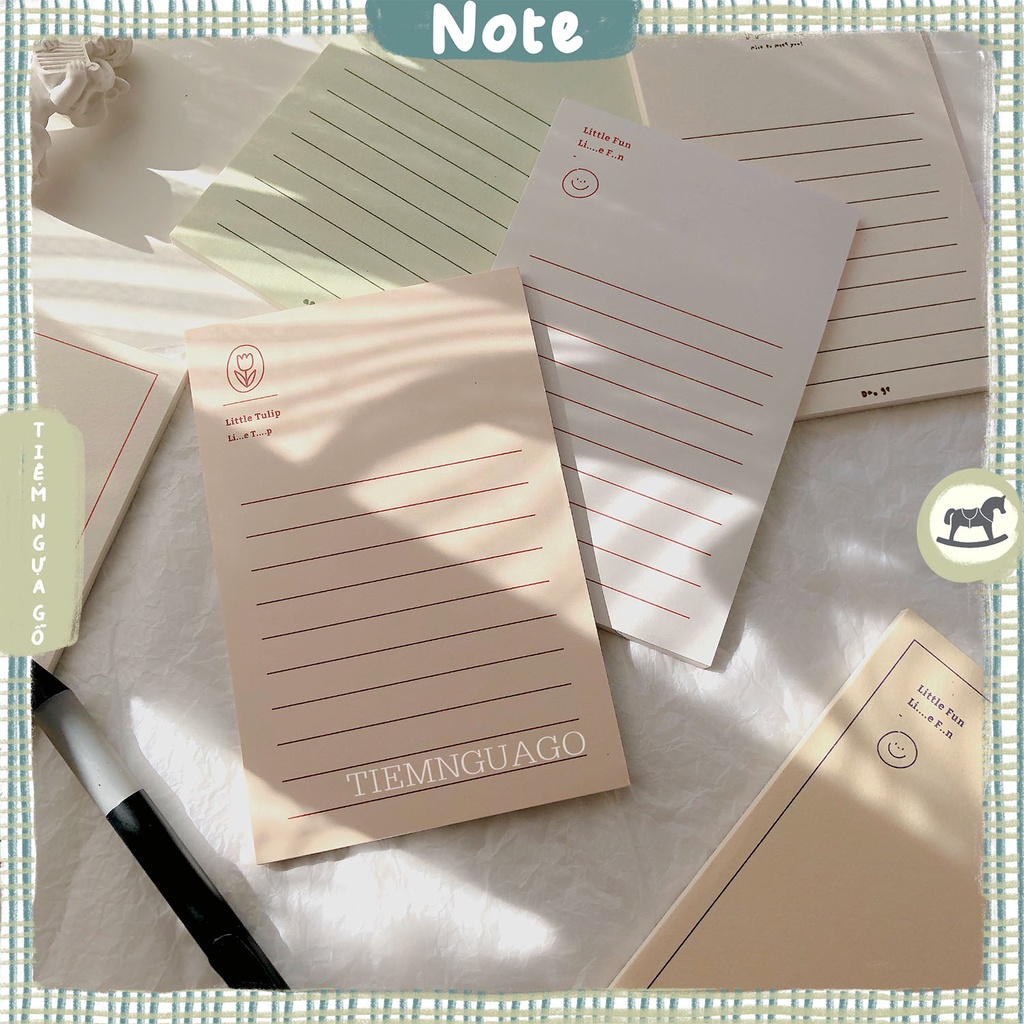 Tập 30 Note Basic Kiểu Hàn A6 Trang Trí Tường, Ảnh Ghi Chú, Decor, Sổ Tay, Planner, Bullet Journal - Tiệm Ngựa Gỗ