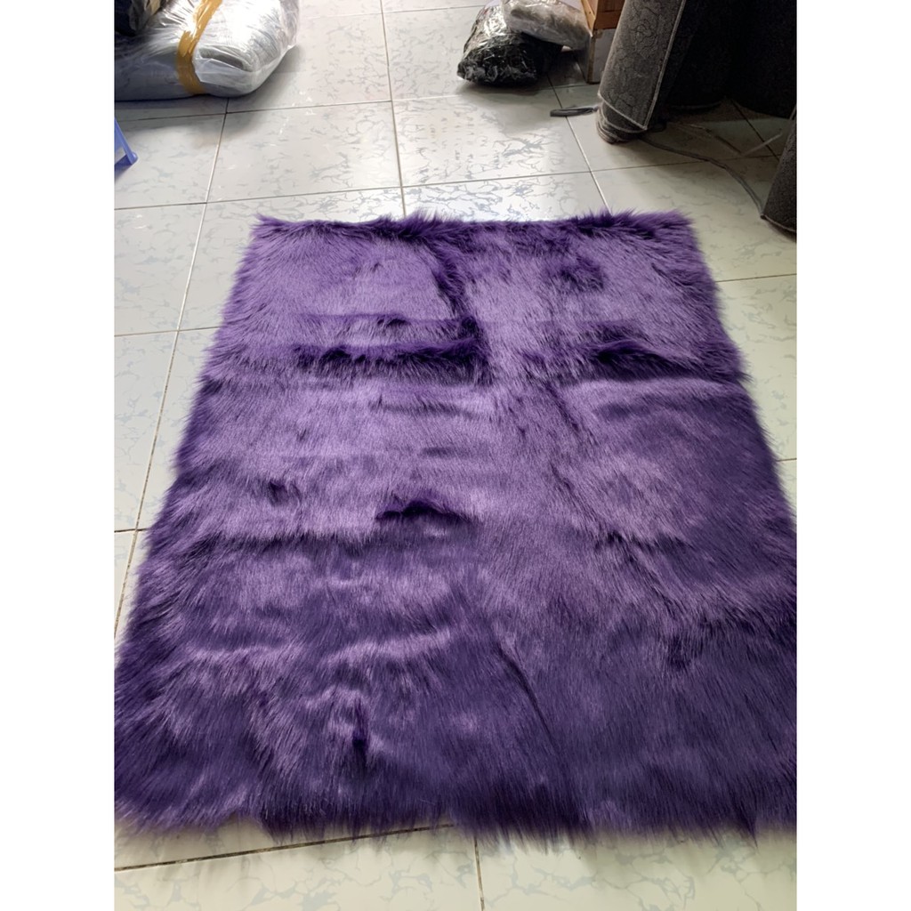 Thảm lông trải bàn trang điểm TÍM THAN ,Thảm lông trang trí bàn trang điểm, thảm lông chụp ảnh sản phẩm, nail, lót sàn