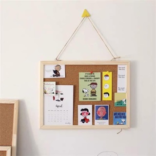 Bảng ghim gỗ bần khung gỗ treo tranh ảnh note ghi chú tặng kèm dây treo móc treo sticker