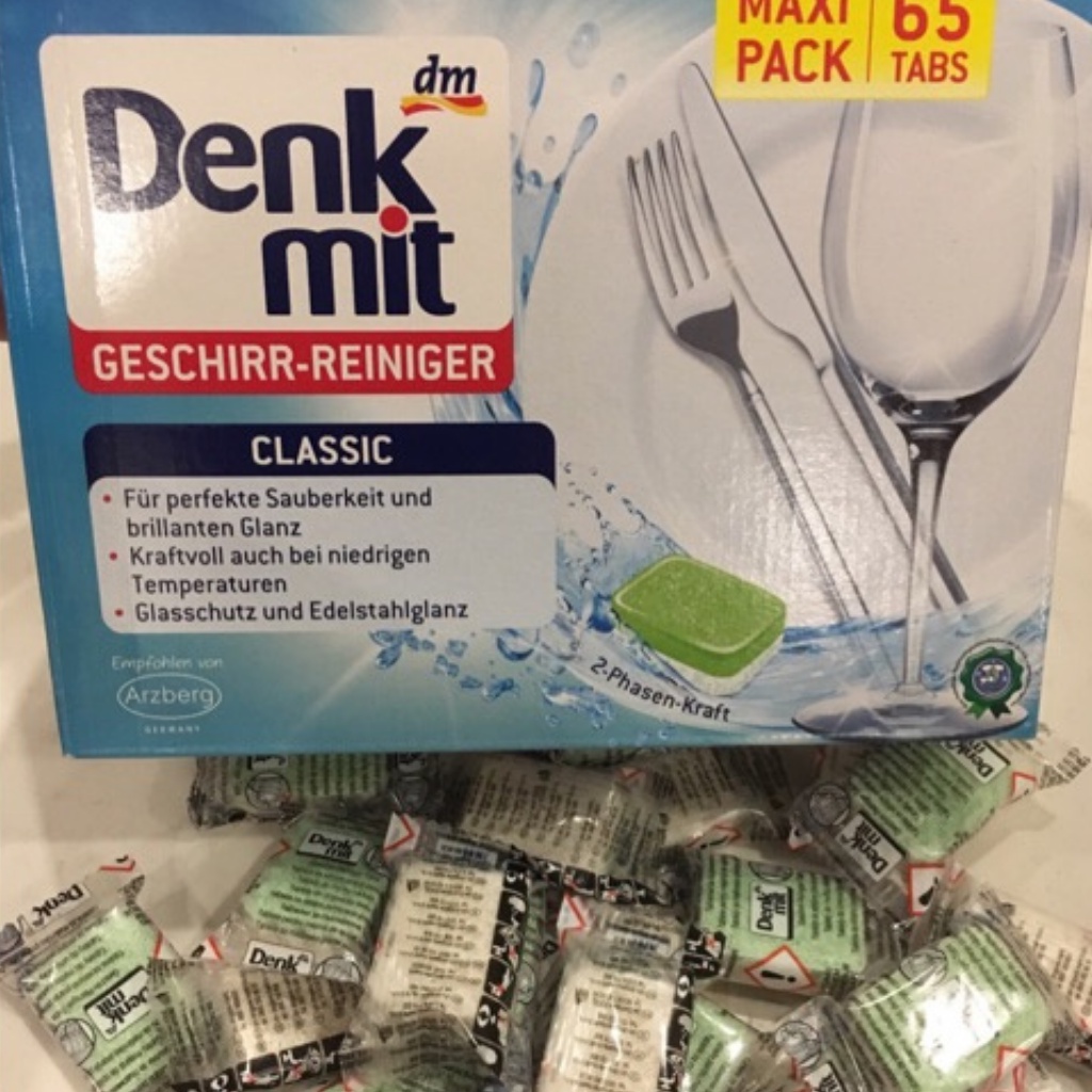 Viên rửa chén bát Denkmit Đức cho mọi loại máy, loại bỏ chất bẩn cứng đầu - Shop Dalavii