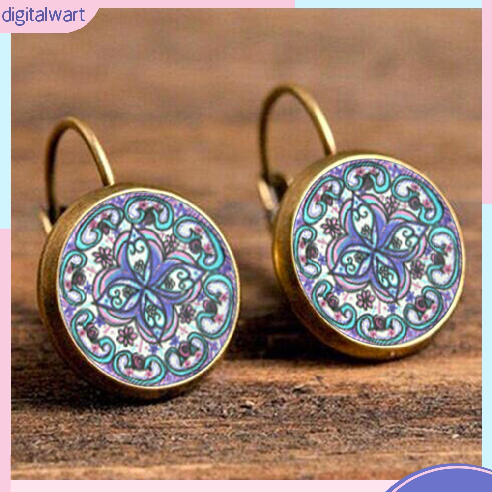 Đôi bông tai họa tiết hoa Mandala thời trang cho nữ