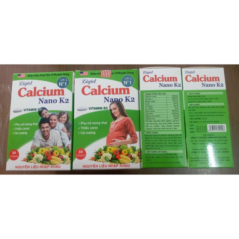 Viên uống bổ sung Calcium Nano K2 bổ sung calci, vitamin D3 ngăn ngừa thiếu hụt canxi