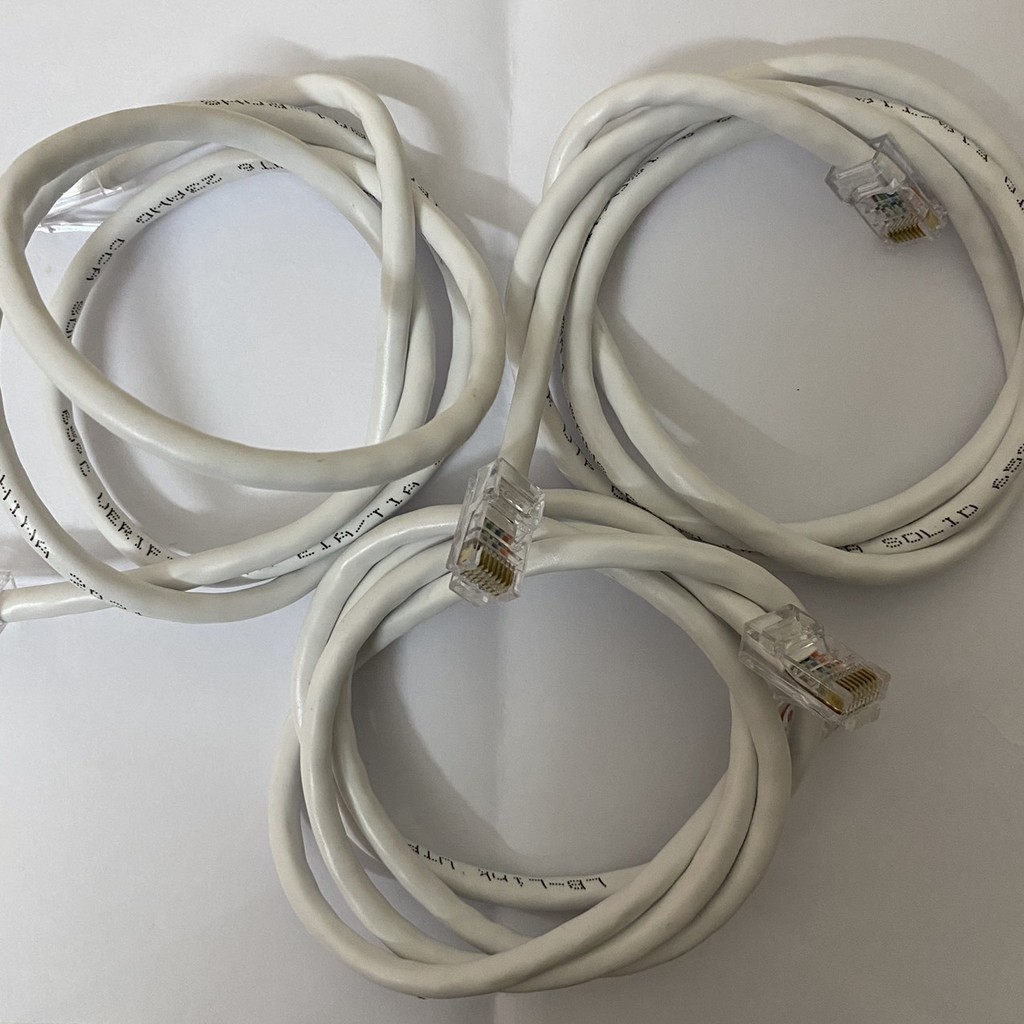 Dây cáp mạng bấm sẵn hai đầu màu trắng chiều dài 2 mét tốc độ chuyền 10/100/1000Mbps