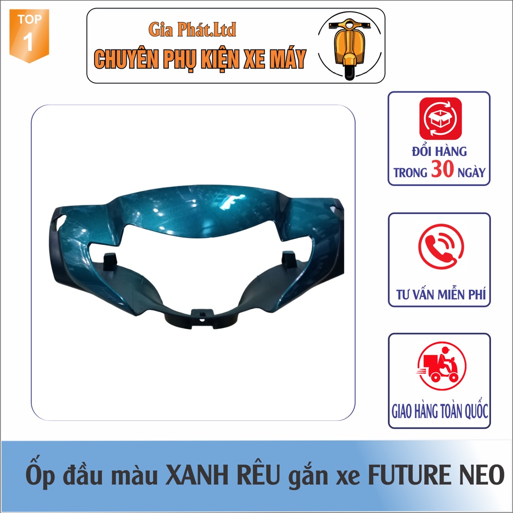 Bộ ốp đầu đèn xe FUTURE Neo màu Xanh Rêu đầy đủ ốp đầu, gáy và pha đèn không kèm bóng