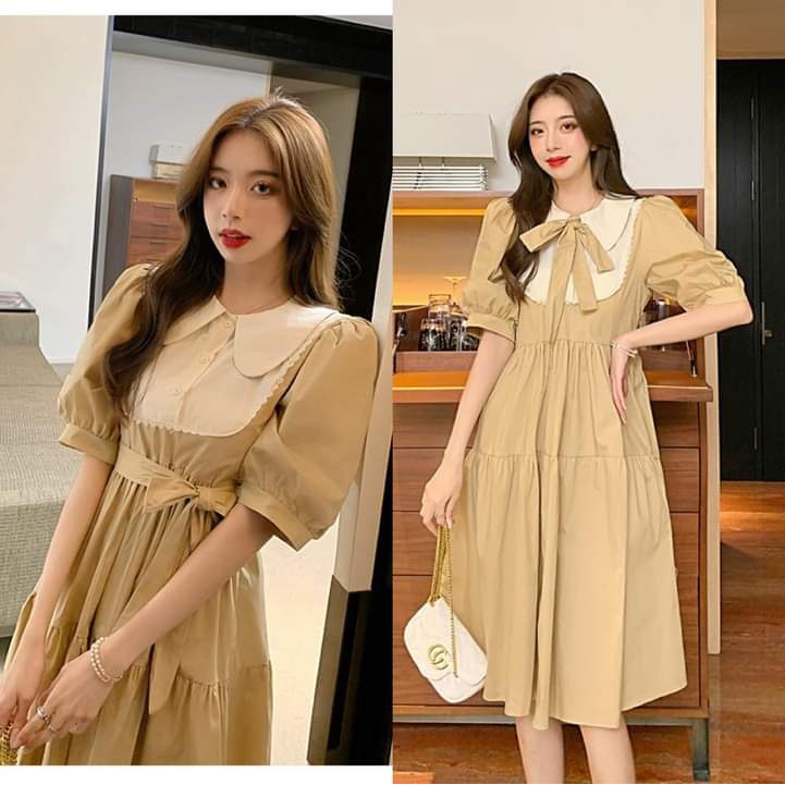Váy Bầu Công Sở dambauxinh-KA168 Chất Đũi Lụa Mặc Đươc Bầu Và Sau Sinh