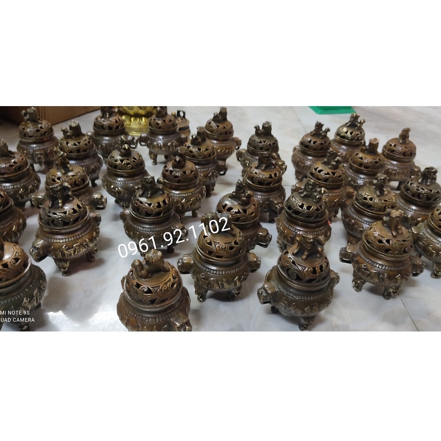 Đỉnh lư đốt trầm 12 con giáp bằng đồng Lư xông trầm đỉnh xông trầm