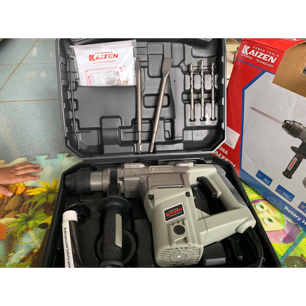 Máy khoan đục 2 chức năng KAIZEN KZ-626A (1050w) Tặng 2 mũi đục 14mm, 3 mũi khoan