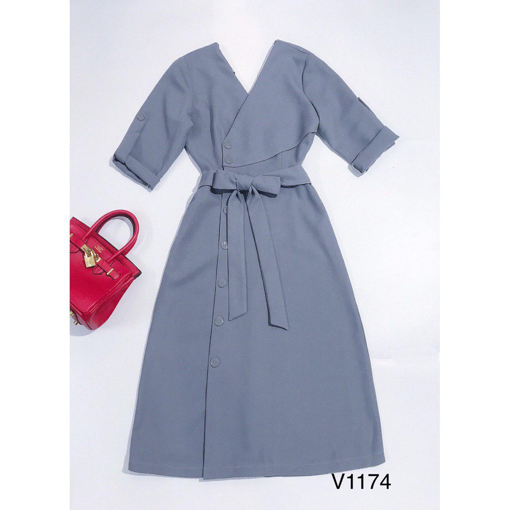 [ xả kho ] MiD Đầm Kate Hàn thanh lịch thiết kế V1174 Mie Design kèm ảnh thật