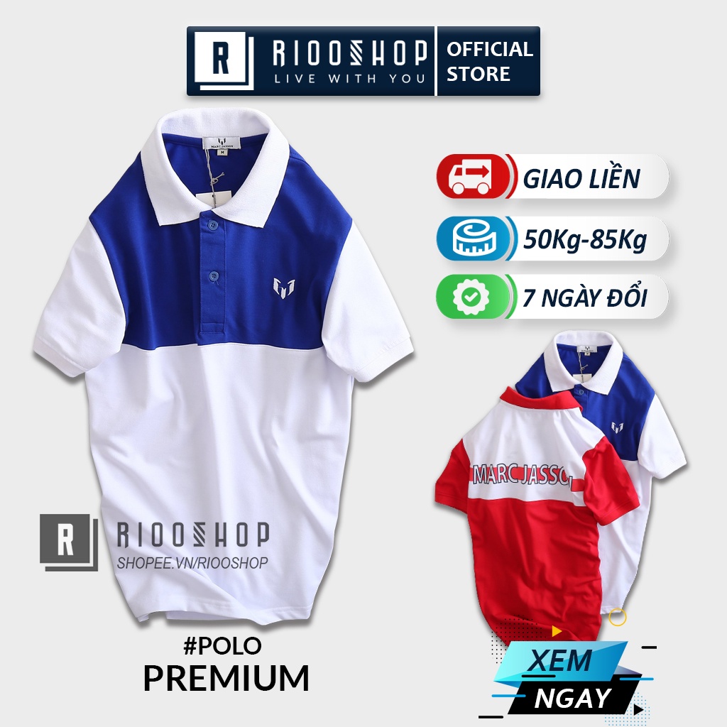 Áo thun có cổ nam cực đẹp Marc phối 2 màu RSP052AV - áo phông nam ngắn tay Riooshop