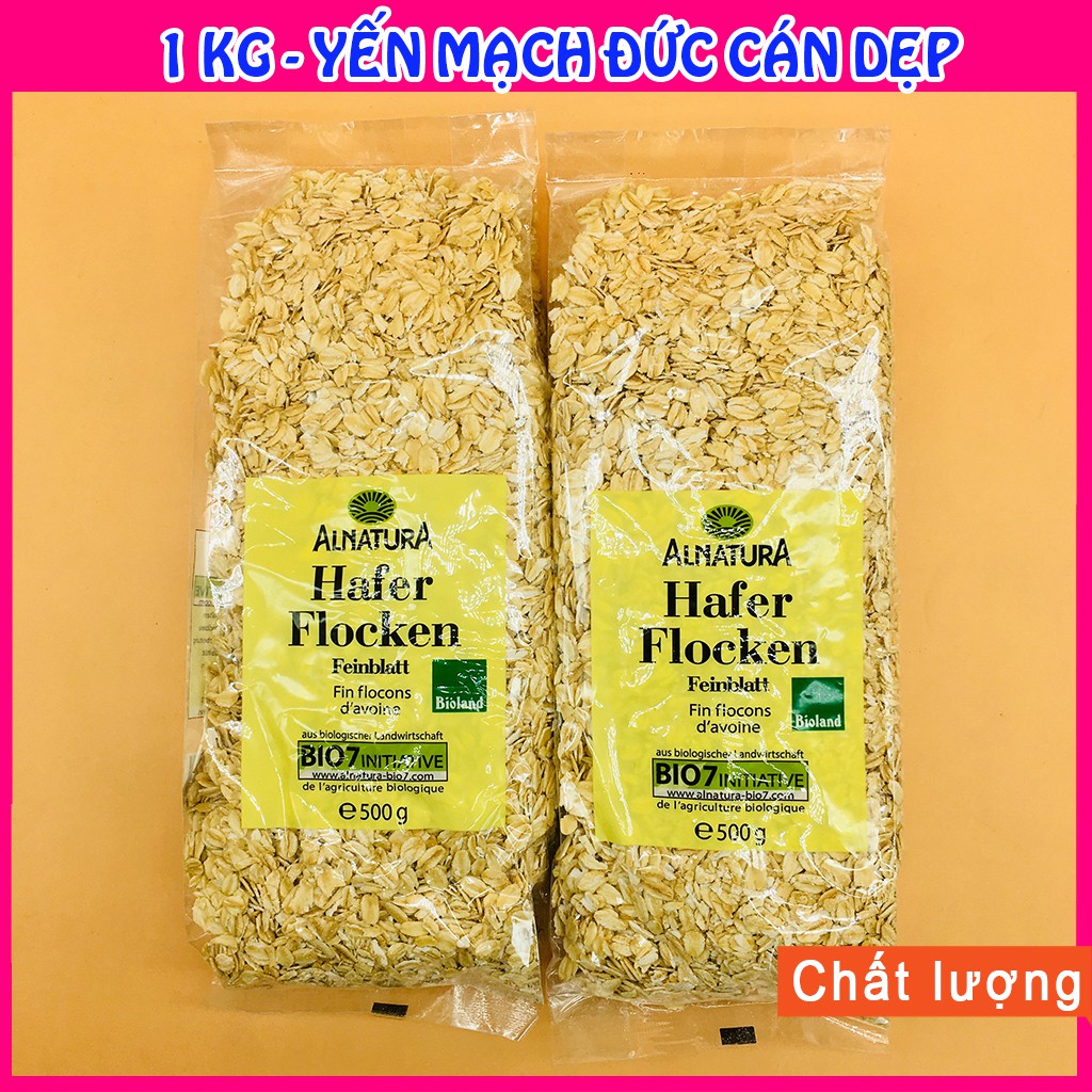 (Combo 2 Túi 500g) Yến Mạch Cán Dẹp Nguyên Hạt - Nấu Cháo Ăn Dặm - Ăn Sáng