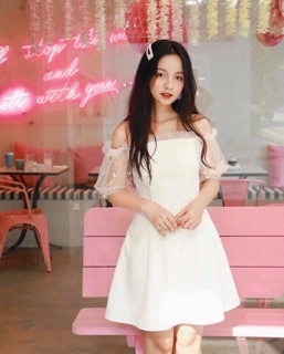 Đầm trễ vai đính ngọc