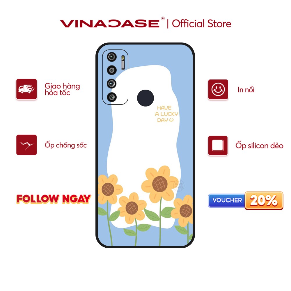 Ốp lưng Vina Case Vsmart Joy 3/Joy 4/Bee 3/Star 3/Aris/....dẻo đen in hình Hoa ánh dương