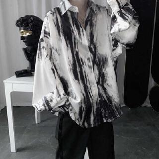 Áo Sơ Mi Tay Dài Nhuộm Màu Độc Đáo Phong Cách Harajuku