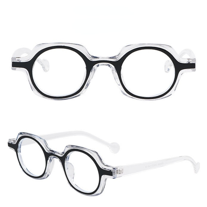 Mắt Kính Gọng Vuông Trong Suốt Chống Ánh Sáng Xanh Kiểu Hong Kong Cho Nam Nữ