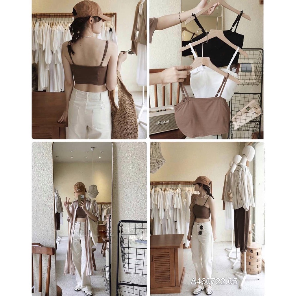 ÁO BRA CÓ MÚT NGỰC-ÁO HAI DÂY CROPTOP BOO'S STORE