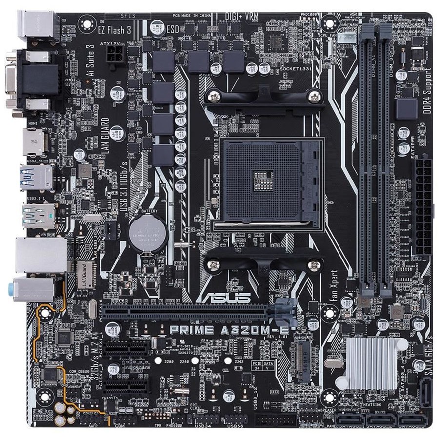 Combo Main Asus A320M-E và CPU AMD Athlon 3000G(3.5GHz, 2 nhân 4 luồng , 5MB Cache, 35W)