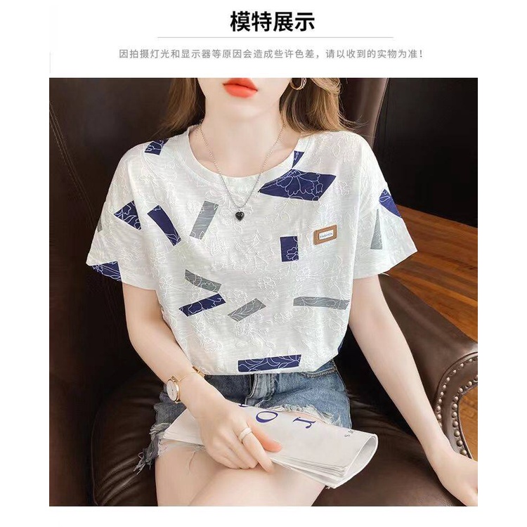 Áo Thun T-shirt Cotton Tay Ngắn Cổ Tròn In Hình Thời Trang Dành Cho Nữ