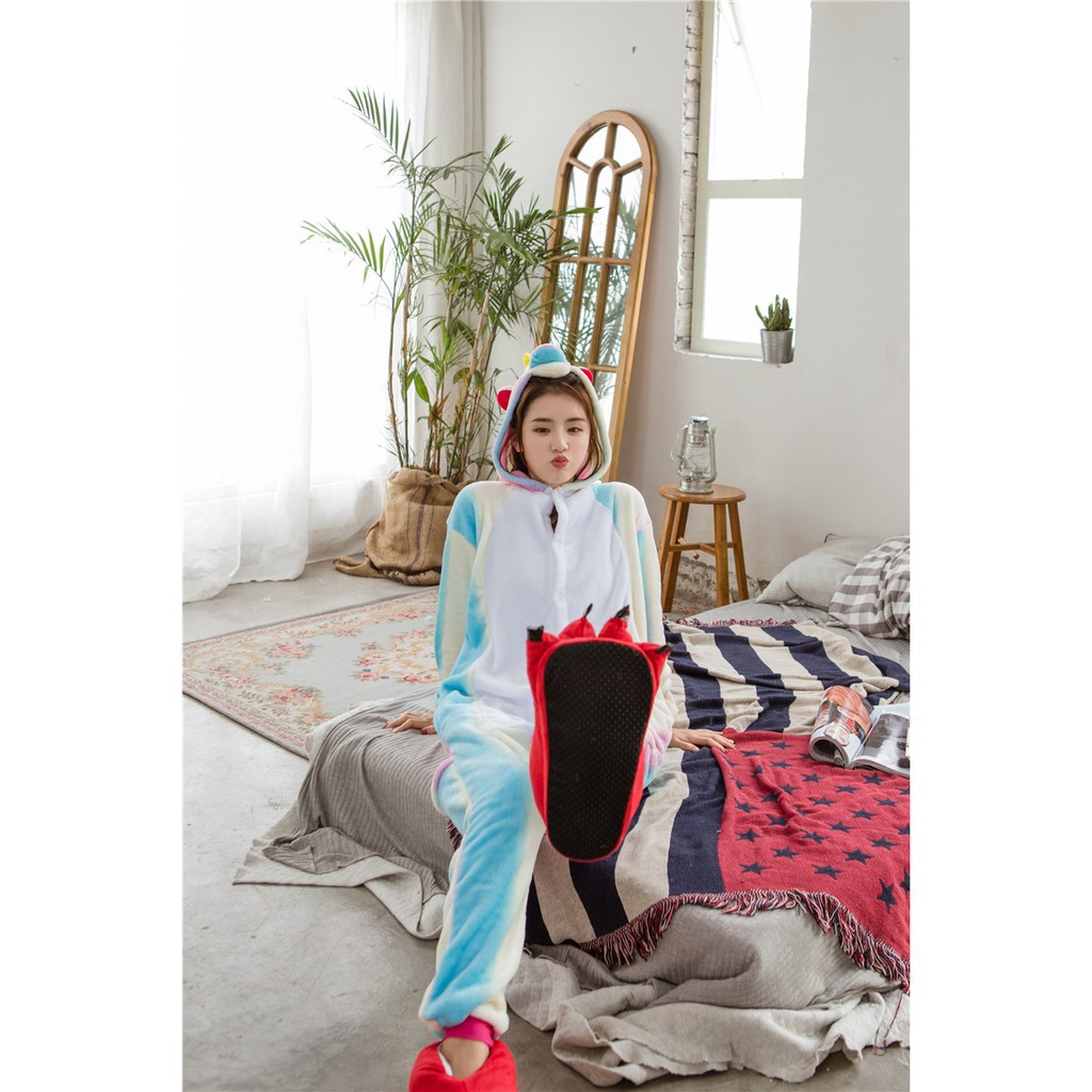 Bộ Đồ Ngủ Một Mảnh Hình Kỳ Lân Màu Cầu Vồng