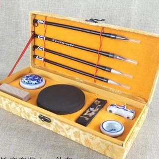 [Tặng Quà] Bộ Văn Phòng Tứ Bảo luyện viết thư pháp - Bút lông, nghiên mưc, dấu đỏ, triện gỗ...hì