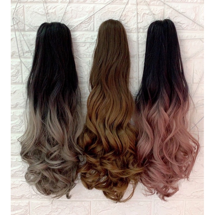 Ngoạm tóc giả xoăn ombre 1396
