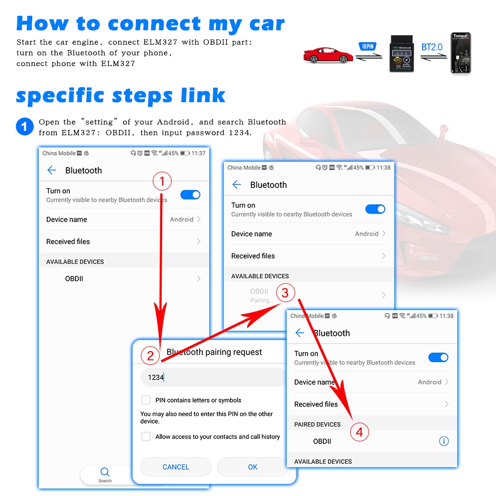 YAMAHA Cáp Kết Nối bluetooth elm327 v1.5 3pin Sang 16pin obd2 Cho Xe Mô Tô honda obd 2 elm 327