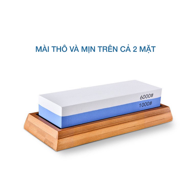 Đá Mài Dao Kéo Nhật Bản 2 Mặt Cao Cấp Độ Mịn 6000/1000, Đá Mùn Mài Dao Kéo 2 Mặt Dùng Để Mài Bén Dao Kéo
