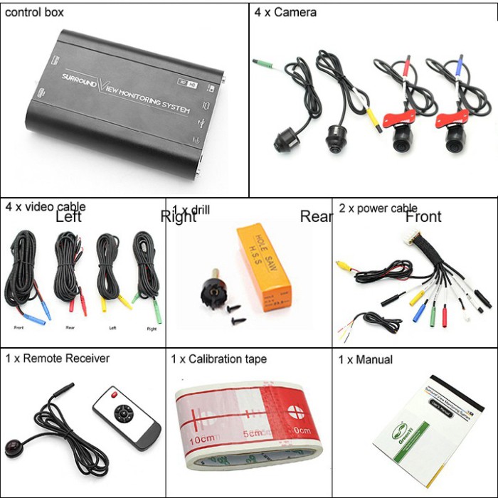 Bộ 4 mắt camera hành trình 360 độ, lắp cho màn hình trên ô tô. Bản 3D cao cấp chuẩn AHD 1080P - Hàng Bảo Hành 12 Tháng | BigBuy360 - bigbuy360.vn