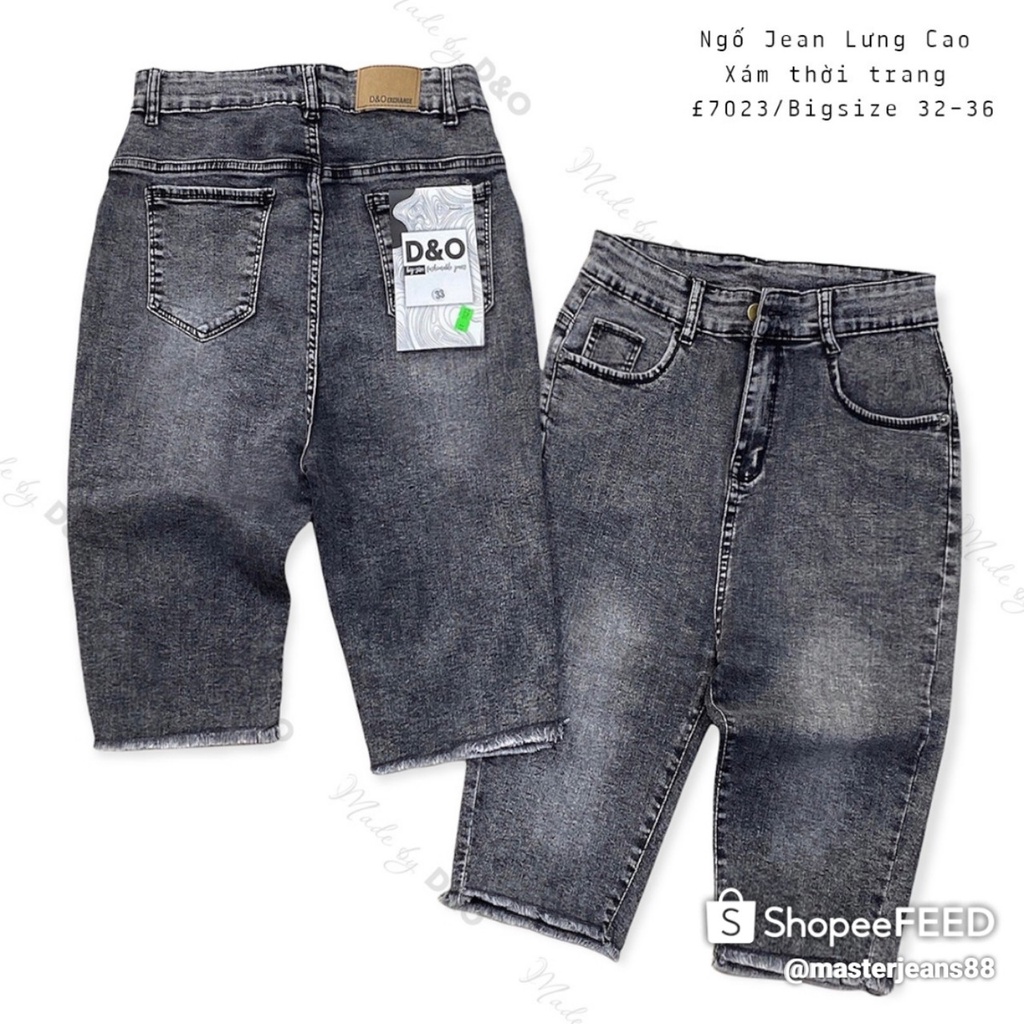 [Size 32-36] Quần Ngố Jeans Nữ Bigsize, Lưng Cao Trên Rốn, Co Giãn Mạnh