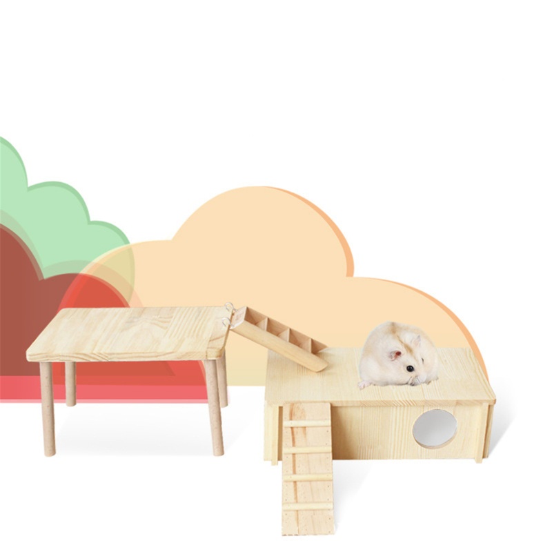 Bệ Đứng Bằng Gỗ Tự Nhiên Kèm Trục Cho Lồng Nuôi Chuột Hamster
