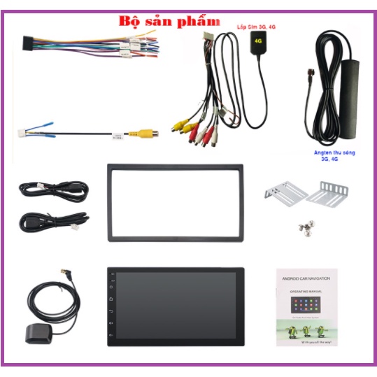 Màn Oled C2, Màn hình ô tô cảm ứng  Androi 7 inch đa chức năng lắp sim 4G- thu phát wifi hoặc wifi tiếng việt. DVD oto