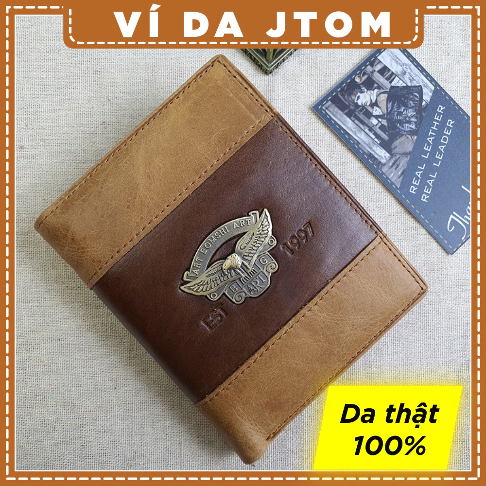 Ví đứng Cefiro da sần WS111 – Nâu vàng Ví da JTOM - Bảo hành 3 năm