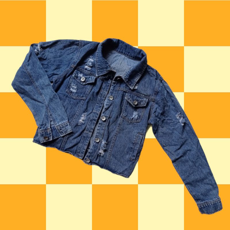 Áo khoác jeans croptop 2ndhand