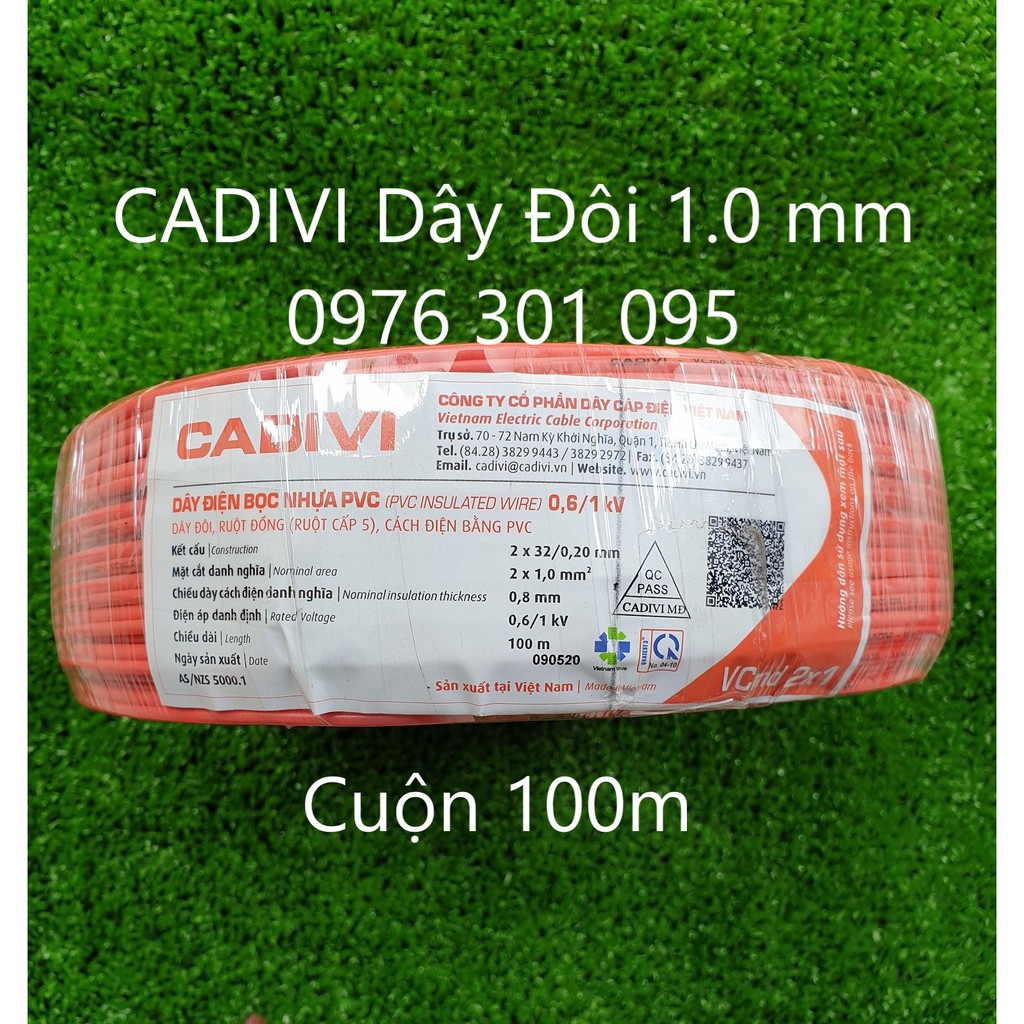 Dây Điện ĐÔI [cadivi] - Cuộn 100m VCmd / 2x0.5 - 2x0.75 - 2x1.0 - 2x1.5 (mm)