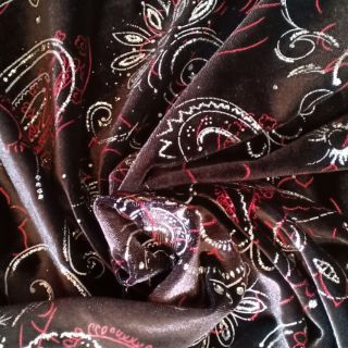 Vải nhung hoạ tiết