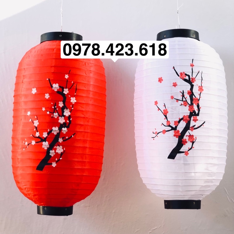 Đèn lồng hoa đào Nhật Bản hình trụ bầu dục - Đèn lồng Vải Đỏ Hồng kông -  Chúc mừng Năm mới - Mừng lễ Phật Đản | BigBuy360 - bigbuy360.vn